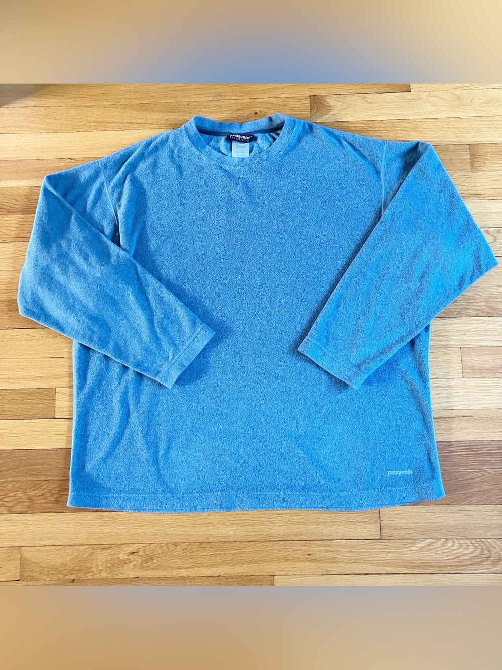 Patagonia Blue Vintage Gorpcore Y2K Micro D-Luxe Crew Sweatshirt XL Extra Large